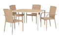Trädgårdsbord Vermont Sandgrå/Teak 150 x 90 cm Sunlife